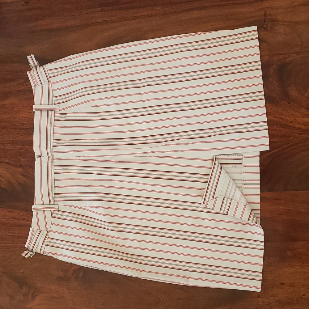 Vintage THE LIMITED Striped Cotton Skirt | Cream Coral Orange Brown | SIZE 6 - Picture 5 of 11
